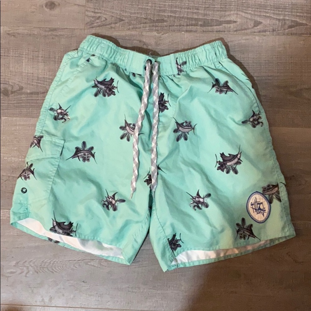 Guy heavy swim trunks